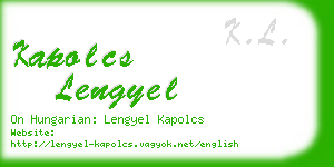 kapolcs lengyel business card